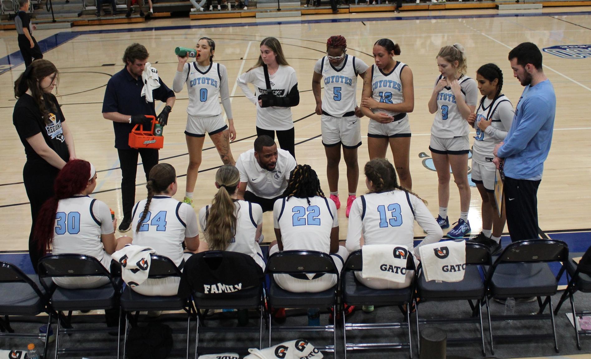 Coach Johnson motivates the Coyotes